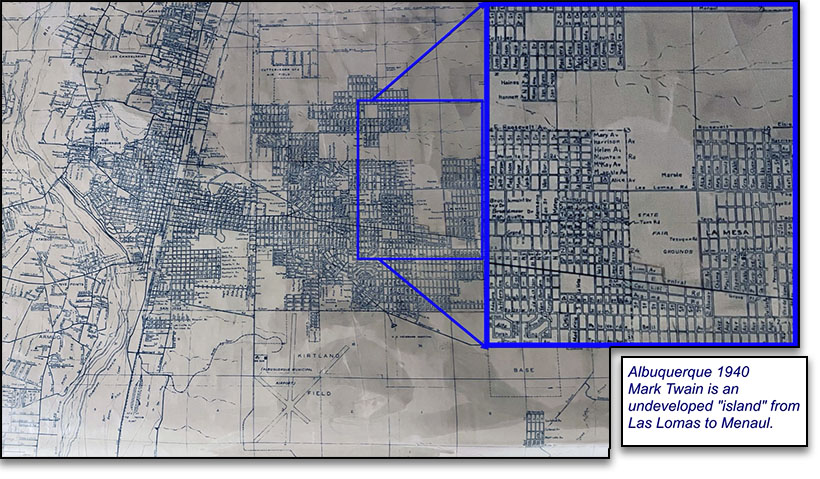 Map of Albuquerque circa 1940