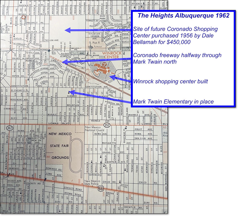 Map of Albuquerque circa 1962